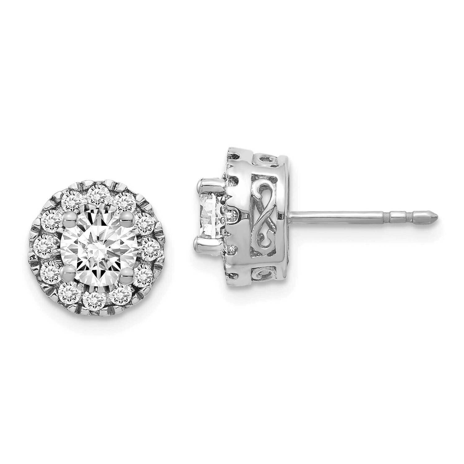 Diamond Semi-Mount Stud Earrings 14k White Gold EM5482-050-WA