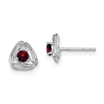 Garnet Post Earrings 14k White Gold EM7395-GA-W, MPN: EM7395-GA-W, 191101401633