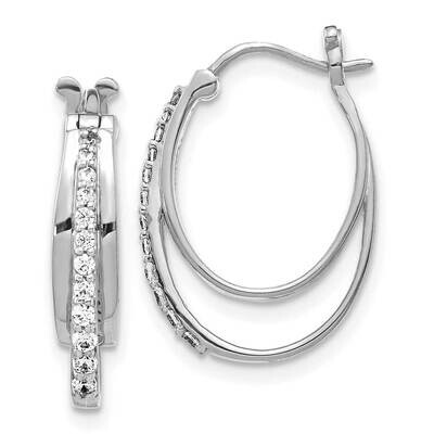 Diamond Hoop Earrings 14k White Gold EM4343-025-WA, MPN: EM4343-025-WA,