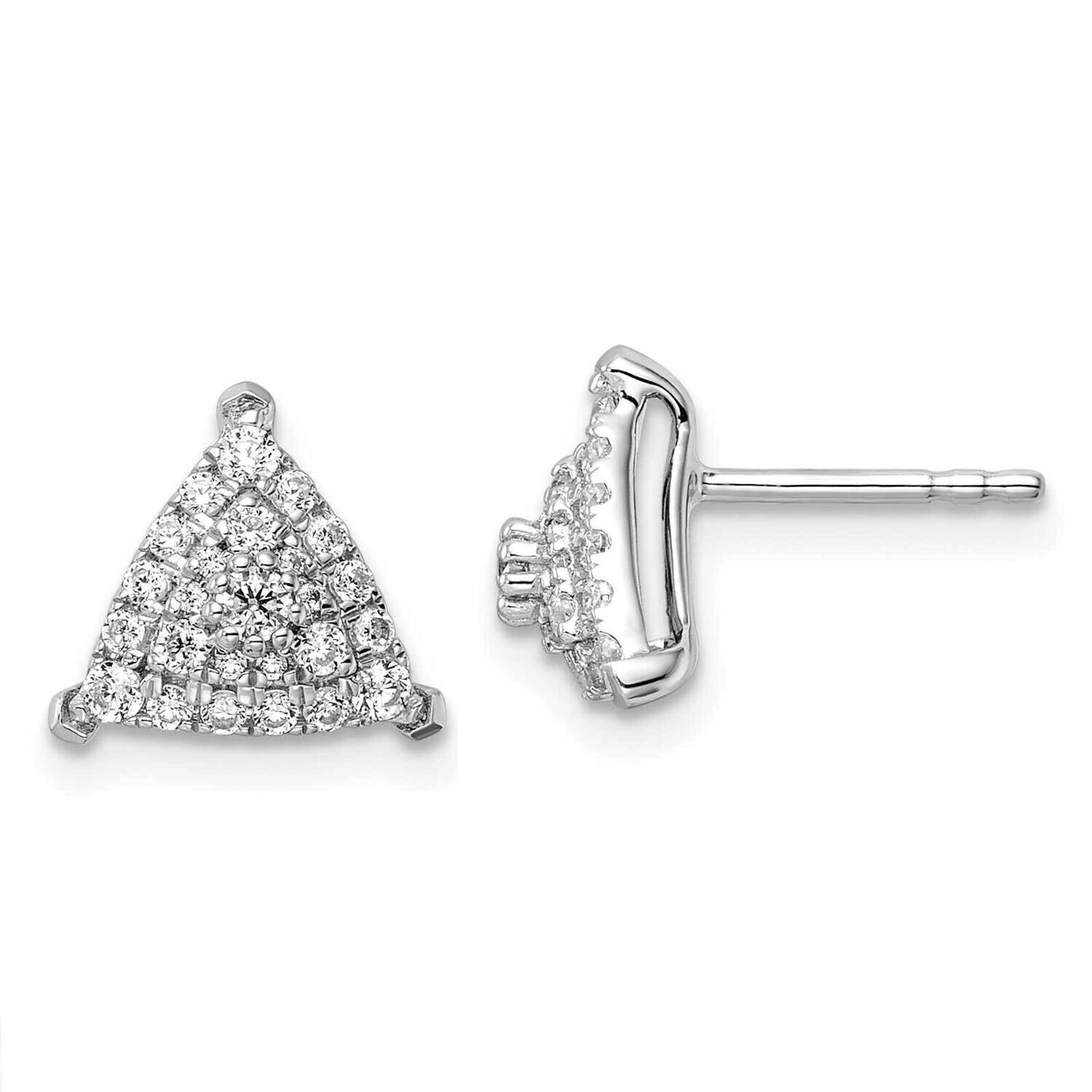 Diamond Triangle Cluster Post Earrings 14k White Gold EM9664-050-WAA, MPN: EM9664-050-WAA, 88395788…
