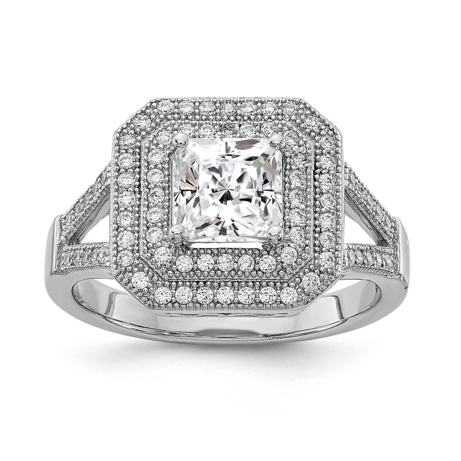 CZ Ring Sterling Silver Rhodium-Plated QMP1505, MPN: QMP1505,