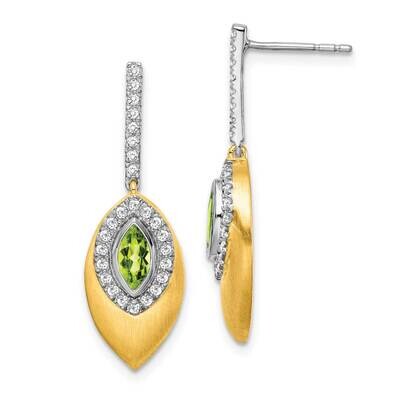 Peridot Diamond Dangle Earrings 14k Two-Tone Gold EM7132-PE-031-YWA, MPN: EM7132-PE-031-YWA, 191101…