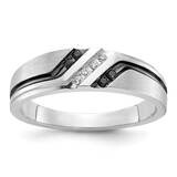 Ibgoodman Men&#39;s Polished Satin Grooved Ring Mounting 14k White Gold B64195-4W by IBGoodman, MPN: B6…