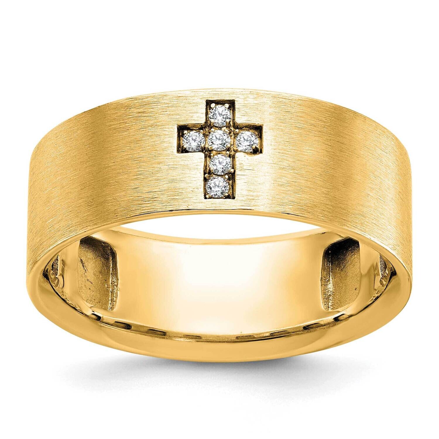 Ibgoodman Men&#39;s Satin Cross Ring Mounting 10k Gold B58773-0Y