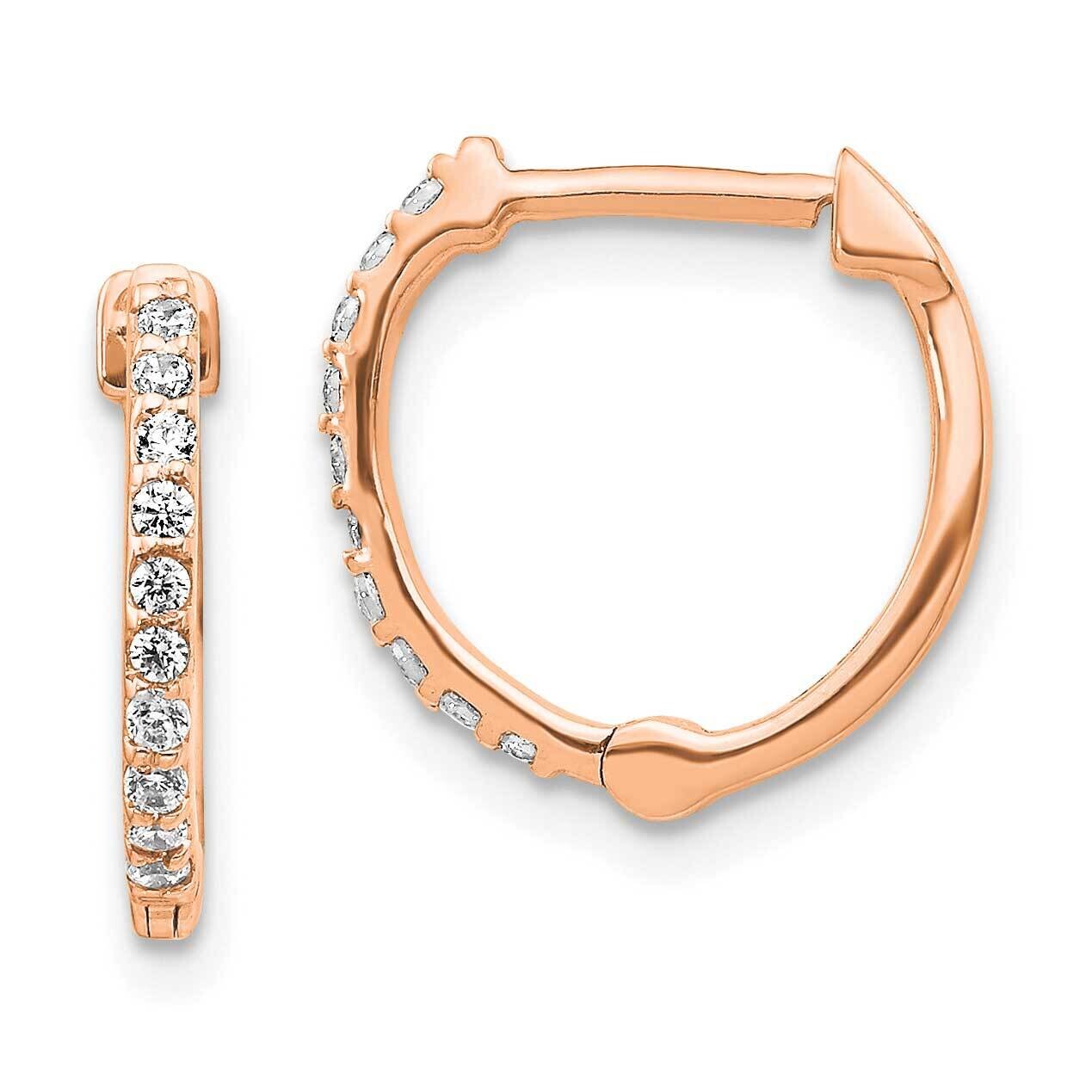 Diamond Hinged Hoop Earrings 10k Rose Gold EM5353-020-1RA