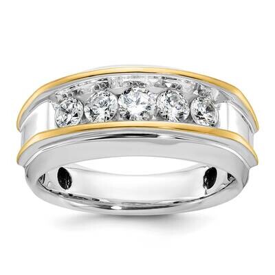 Ibgoodman Men&#39;s Polished 5-Stone Ring Mounting 10k Two-Tone Gold B63686-0WY by IBGoodman, MPN: B636…