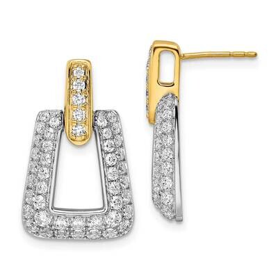 True Origin 1 3/4 Carat Diamond Vs/Si D E F Fancy Post Earrings 14k Two-Tone Gold EM8608-174-WYAA, …