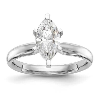 1.5 Carat Medium-Weight Comfort-Fit 6-Prong Tulip-Head Marquise Solitaire Ring Mounting 14k White G…