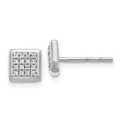 Diamond Post Earrings 10k White Gold EM5471-013-1WA, MPN: EM5471-013-1WA,