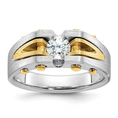 Ibgoodman Men&#39;s Polished Satin Diamond Ring Mounting 14k Two-Tone Gold B63439-4WY by IBGoodman, MPN…