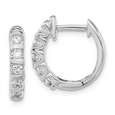 Diamond Bar Set Hinged Hoop Earrings 14k White Gold EM9650-050-WAA, MPN: EM9650-050-WAA, 8839578404…