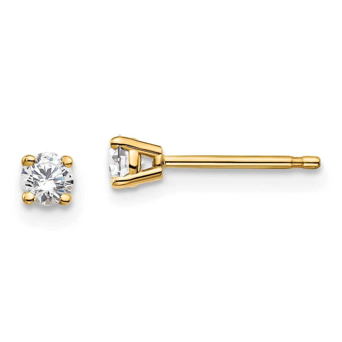 Round 4-Prong .20Ct. Diamond Stud Earrings 10k Gold EM1006-020-1YA, MPN: EM1006-020-1YA,
