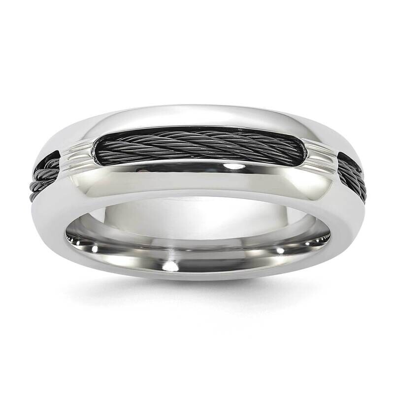 Edward Mirell Steel &amp; Cable Polished 7mm Ring EMR302 by Men&#39;s Jewelry and Accessories, MPN: EMR302,…