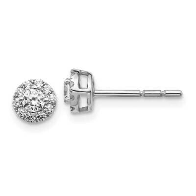Diamond Cluster Post Earrings 10k White Gold EM5454-033-1WA, MPN: EM5454-033-1WA,