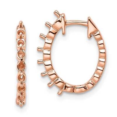 Rose Oval Hinged Hoop Earring Mountings 14k Gold EM5409-050-R, MPN: EM5409-050-R,