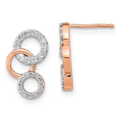 Diamond Circles Post Earrings 14k Rose Gold EM6903-026-RA, MPN: EM6903-026-RA, 883957968490