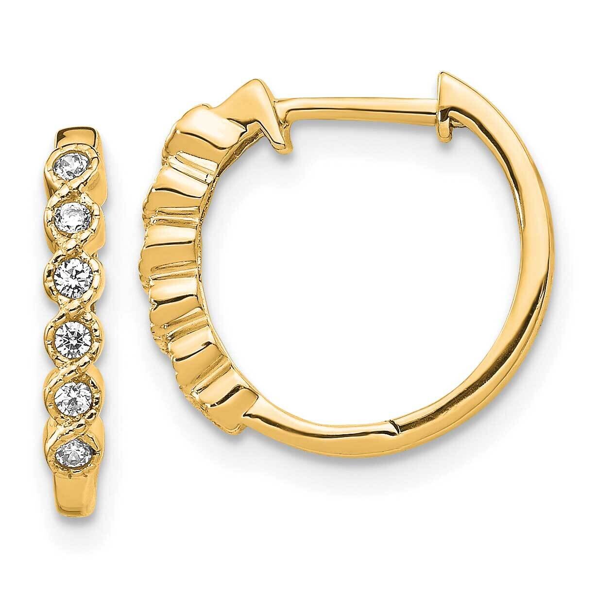 Diamond Hinged Hoop Earrings 10k Gold EM5396-013-1YA, MPN: EM5396-013-1YA,