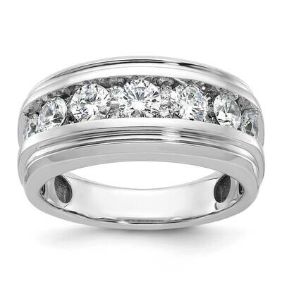 Ibgoodman Men&#39;s Polished Grooved Ring Mounting 14k White Gold B64228-4W by IBGoodman, MPN: B64228-4…