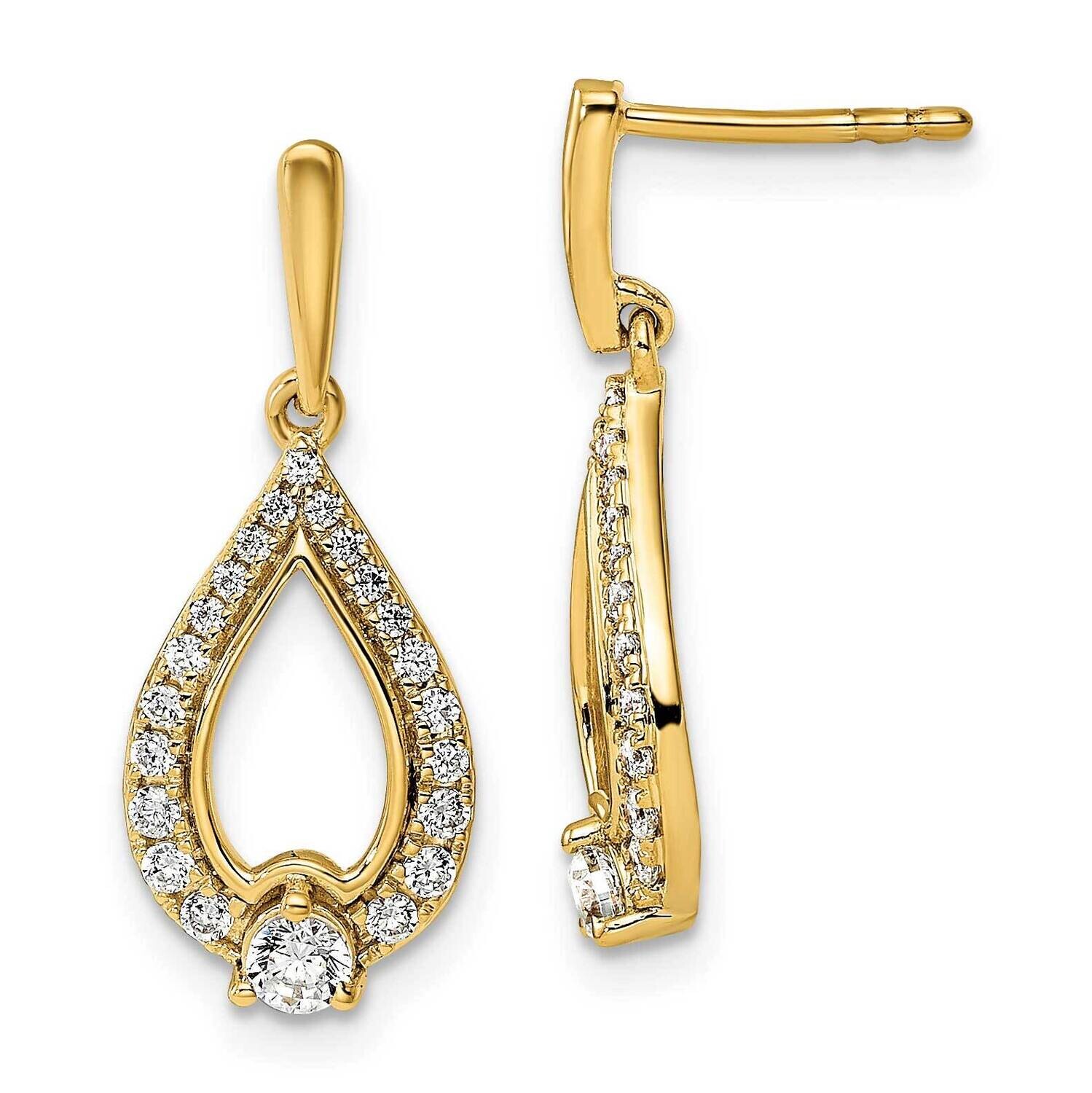 Diamond Post Dangle Earrings 14k Gold EM9939-050-YA, MPN: EM9939-050-YA,