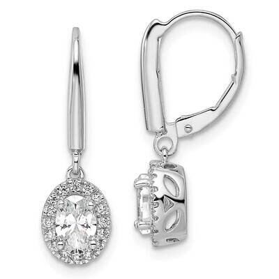 Diamond Halo Leverback Earrings 14k White Gold EM9475-120-WAA, MPN: EM9475-120-WAA, 883957873350