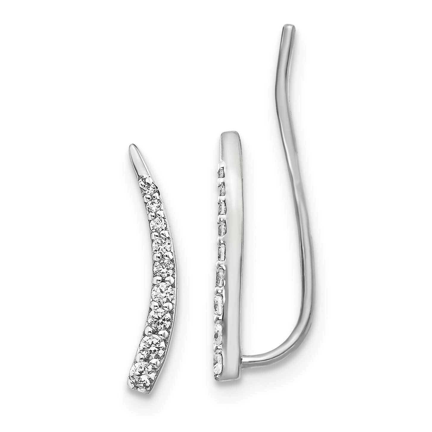 Diamond Earrings Climber Earrings 10k White Gold EM4147-015-1WA, MPN: EM4147-015-1WA,
