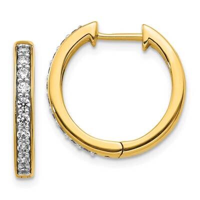 Diamond Hinged Hoop Earrings 10k Gold EM4264-040-1YA, MPN: EM4264-040-1YA,