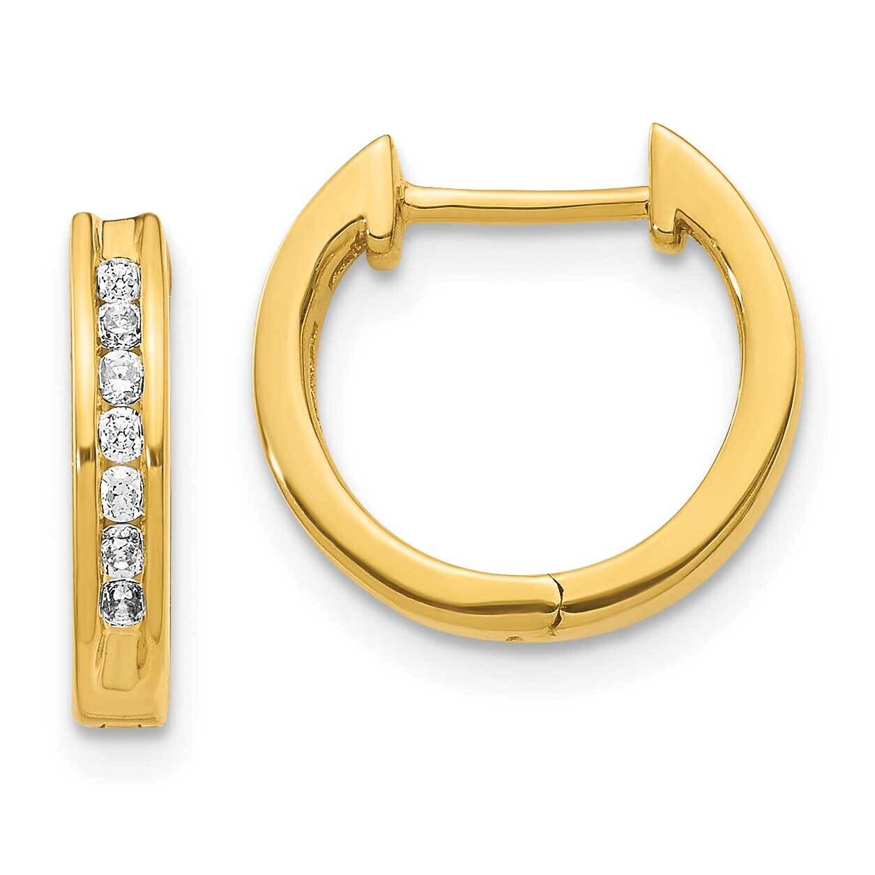 Diamond Hinged Hoop Earrings 10k Gold EM5351-020-1YA, MPN: EM5351-020-1YA,