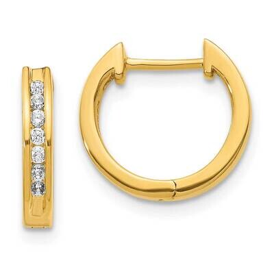 Diamond Hinged Hoop Earrings 10k Gold EM5351-020-1YA, MPN: EM5351-020-1YA,