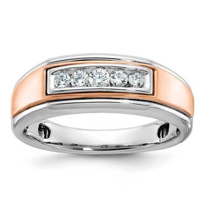 Ibgoodman Rose Gold Men&#39;s Polished 5-Stone Ring Mounting 10k White Gold B64036-0WR by IBGoodman, MP…