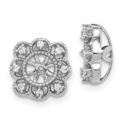 Fancy Diamond Earring Jackets 10k White Gold EJM5329-010-1WA, MPN: EJM5329-010-1WA,