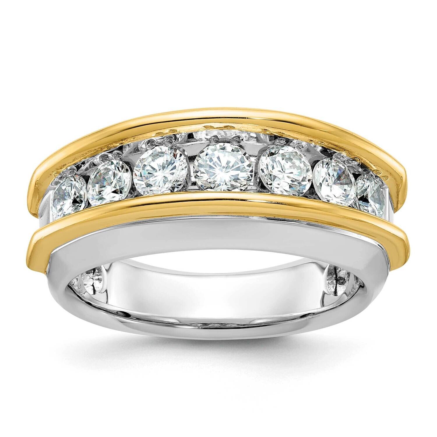 Ibgoodman Men&#39;s Polished 7-Stone Ring Mounting 14k Two-Tone Gold B63518-4WY by IBGoodman, MPN: B635…