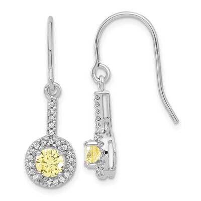 Diamonore YelloWhite Halo Dangle Earrings Sterling Silver Rhodium-Plated EXS1768_DAYWT-SSA, MPN: EX…