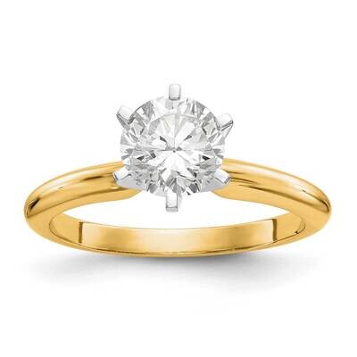 1 Carat Heavy-Weight Half-Round 6-Prong Round Solitaire Ring Mounting 14k Two-Tone Gold KS45, MPN: …