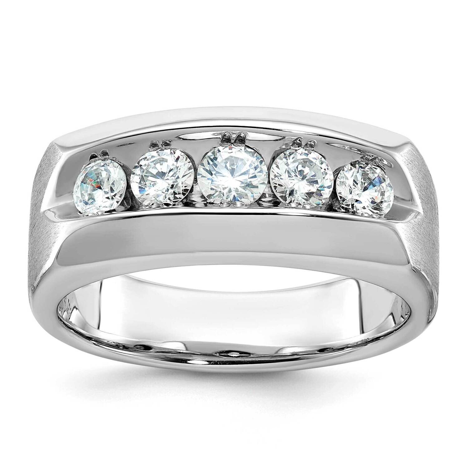 Ibgoodman Men&#39;s Polished &amp; Satin 5-Stone Ring Mounting 14k White Gold B63268-4W by IBGoodman, MPN: …