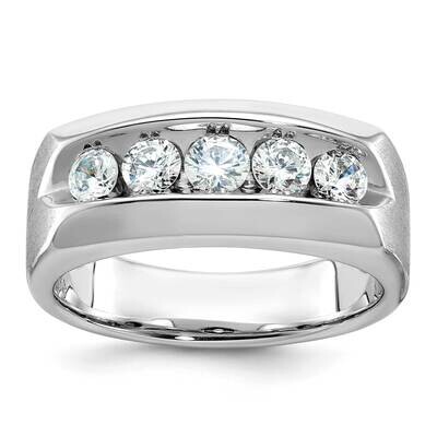 Ibgoodman Men&#39;s Polished &amp; Satin 5-Stone Ring Mounting 14k White Gold B63268-4W by IBGoodman, MPN: …