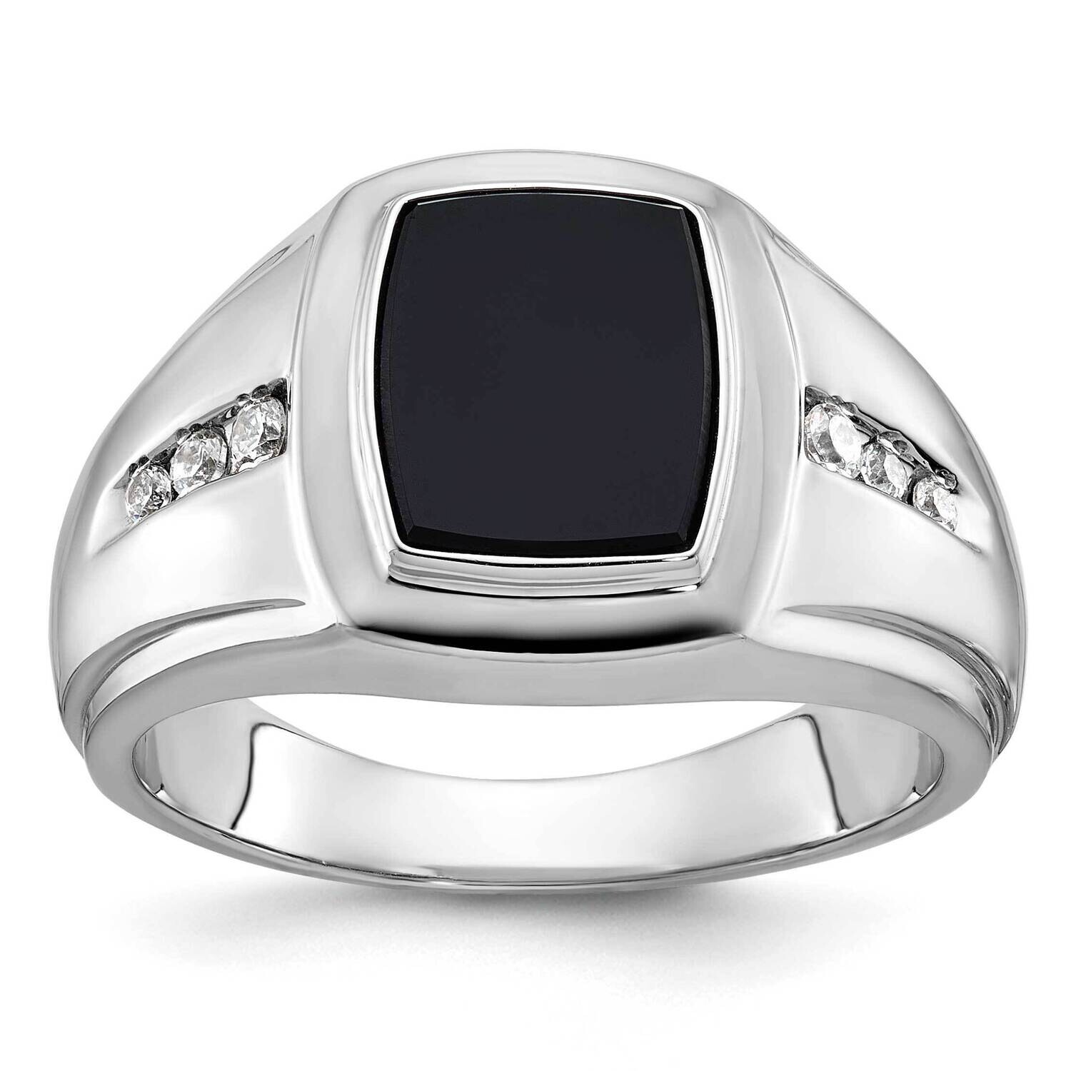 Ibgoodman Men&#39;s Onyx Diamond Ring Mounting 14k White Gold B84755-4W by IBGoodman, MPN: B84755-4W,