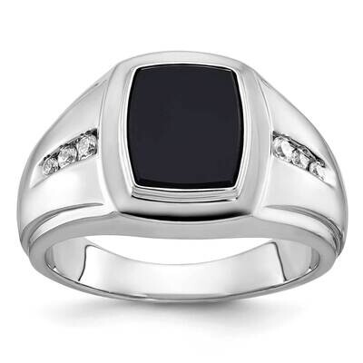 Ibgoodman Men&#39;s Onyx Diamond Ring Mounting 14k White Gold B84755-4W by IBGoodman, MPN: B84755-4W,