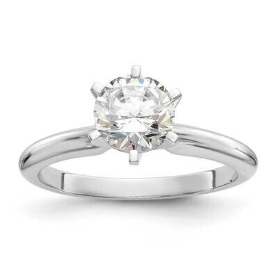 1.5 Carat Heavy-Weight Half-Round 6-Prong Round Solitaire Ring Mounting 14k White Gold KS46, MPN: K…