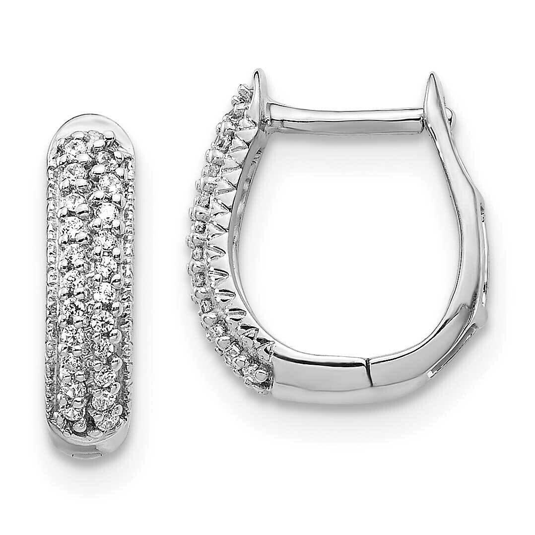 Polished Diamond Hinged Hoop Earrings 10k White Gold EM5385-016-1WA, MPN: EM5385-016-1WA,