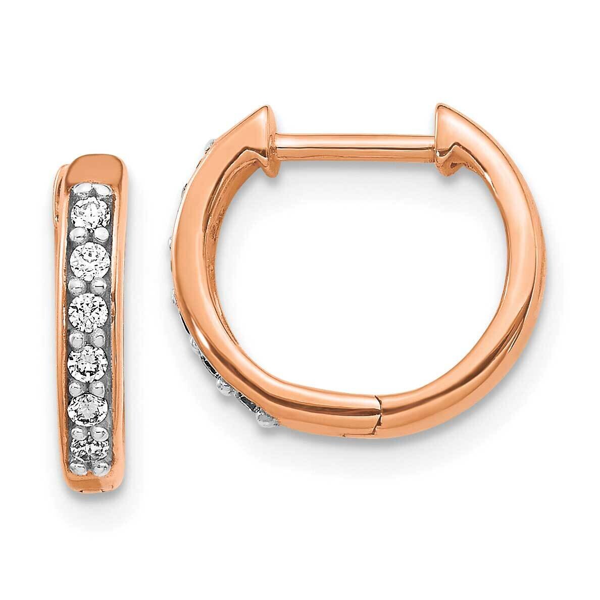 Diamond Hinged Hoop Earrings 14k Rose Gold EM4263-012-RA, MPN: EM4263-012-RA,