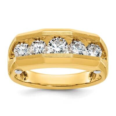 Ibgoodman Men&#39;s Polished Satin 5-Stone Ring Mounting 14k Two-Tone Gold B63691-4YW by IBGoodman, MPN…