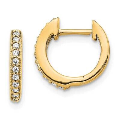 Diamond Hinged Hoop Earrings 10k Gold EM5374-013-1YA, MPN: EM5374-013-1YA,