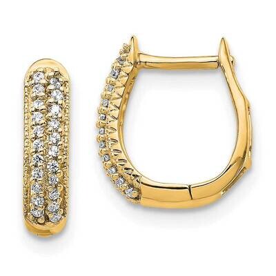 Diamond Hinged Hoop Earrings 10k Polished Gold EM5385-016-1YA, MPN: EM5385-016-1YA,