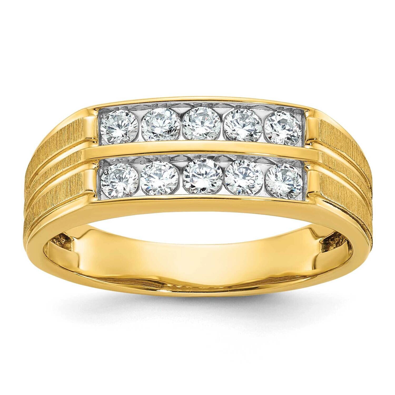 Ibgoodman Men&#39;s Polished Satin &amp; Grooved 2-Row Ring Mounting 14k Gold B64207-4Y by IBGoodman, MPN: …