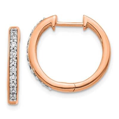 Diamond Hinged Hoop Earrings 14k Rose Gold EM4264-025-RA, MPN: EM4264-025-RA,