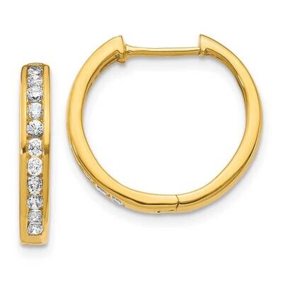 Diamond Hinged Hoop Earrings 10k Gold EM5365-050-1YA, MPN: EM5365-050-1YA,