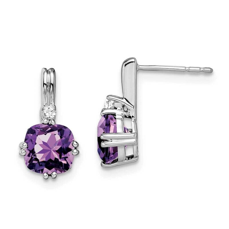 Cushion Amethyst Diamond Earrings 14k White Gold EM7083-AM-004-WA, MPN: EM7083-AM-004-WA, 191101839…