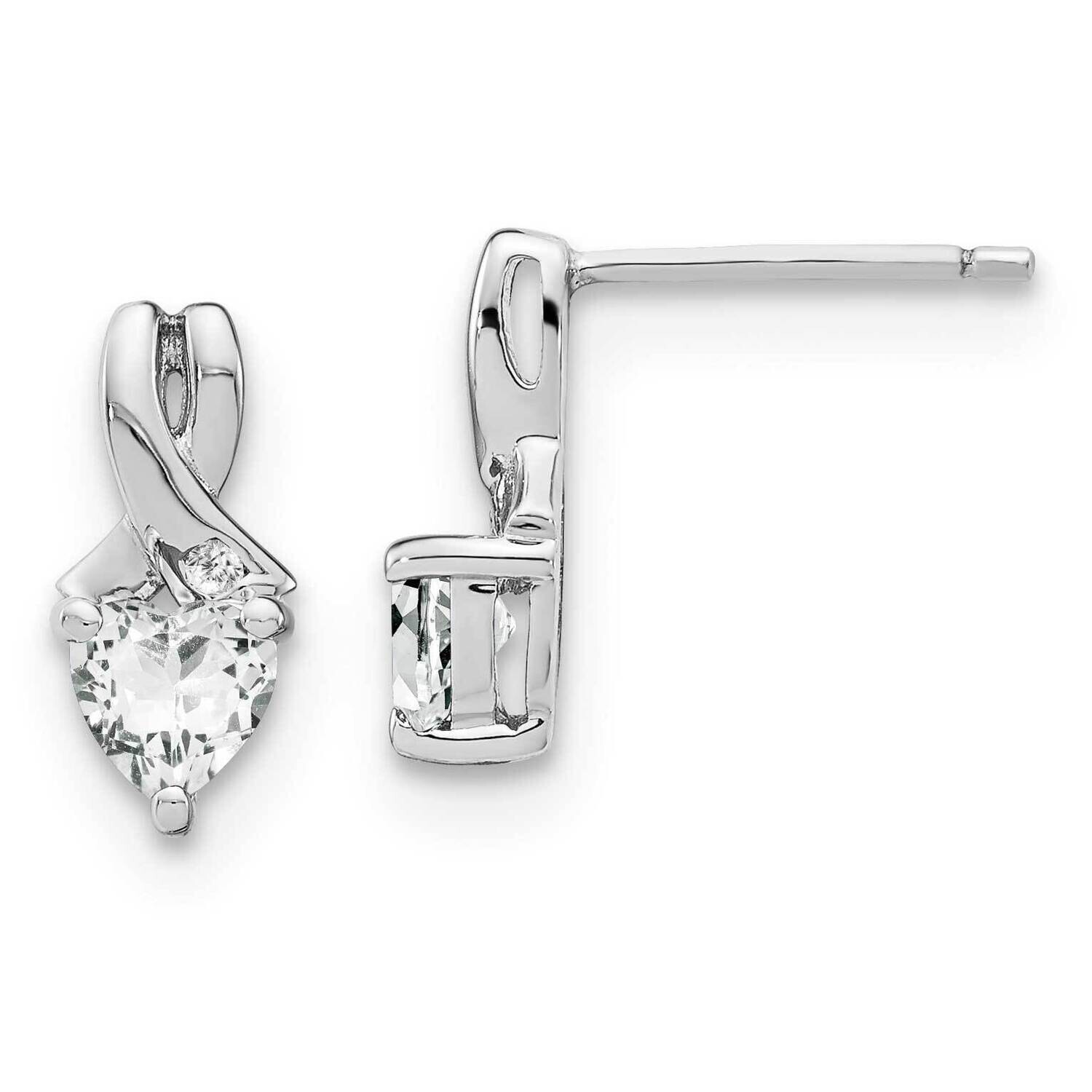 White Topaz Diamond Earrings Sterling Silver Rhodium-Plated EM7401-WT-002-SSA, MPN: EM7401-WT-002-S…