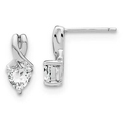 White Topaz Diamond Earrings Sterling Silver Rhodium-Plated EM7401-WT-002-SSA, MPN: EM7401-WT-002-S…