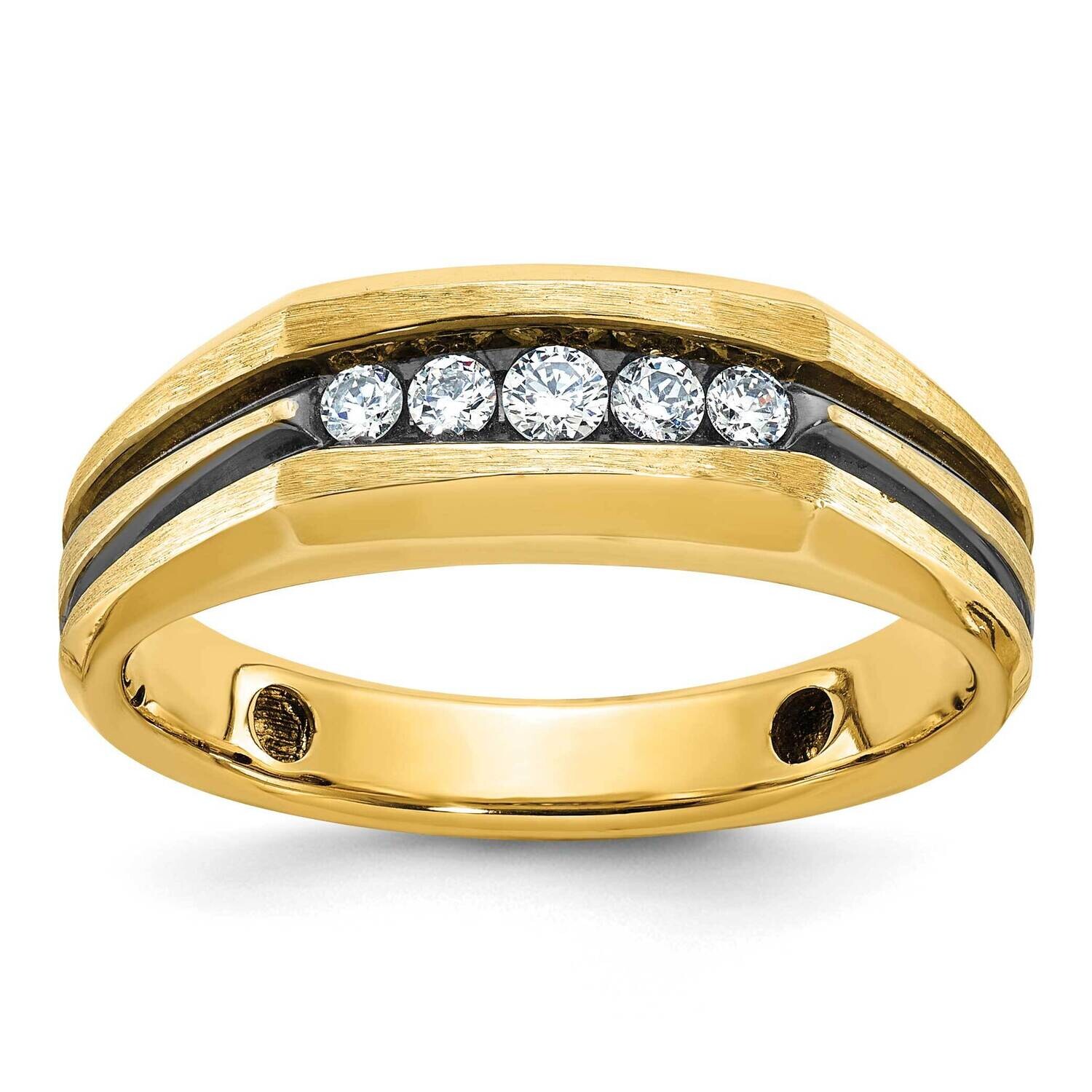 Ibgoodman Men's Black Rhodium Satin Diamond Complete Ring 10k Gold B58400-0YA
